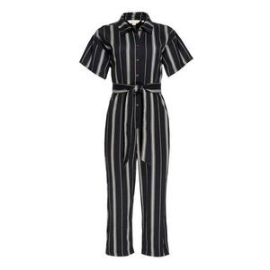 People Tree Organic Cotton Handwoven Jesalyn Stripe Jumpsuit Black $160 sz 8